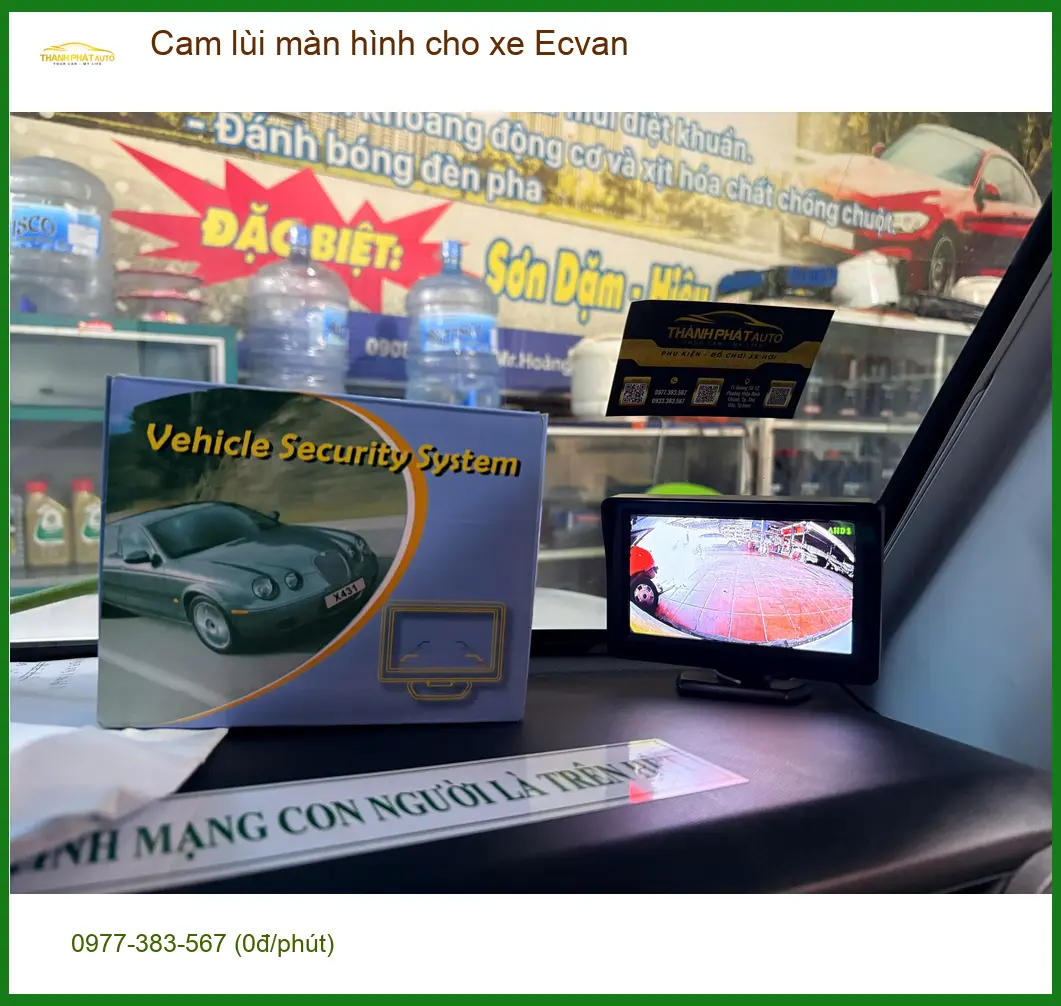 Anh Bách lắp cam lùi màn hình cho xe Ecvan Quận 5 vì cần góc nhìn rộng