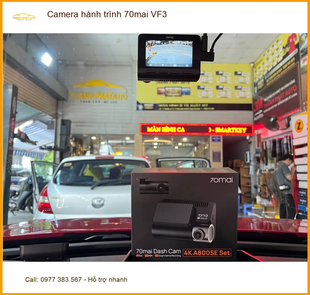Anh Khang lắp Camera hành trình 70mai cho VinFast VF3 tại Quận 8