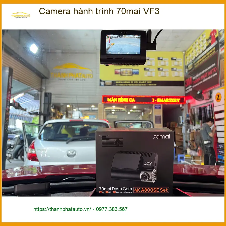 Chị Mai Anh lắp Camera hành trình 70mai cho VinFast VF3 tại Bình Thạnh ảnh thực tế 3