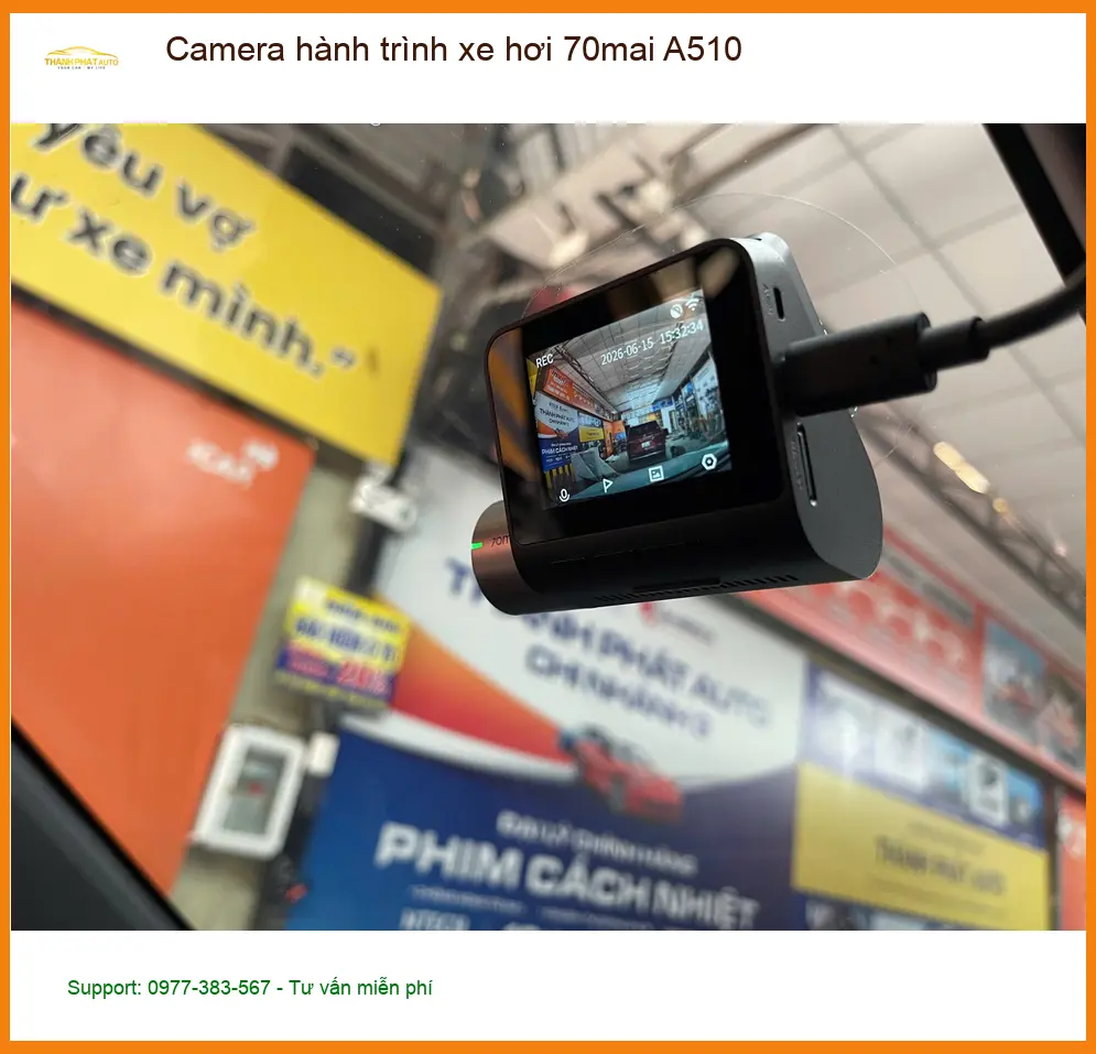 Anh Quân lắp Camera hành trình xe hơi 70mai A510 cho Hyundai Kona tại Quận 1