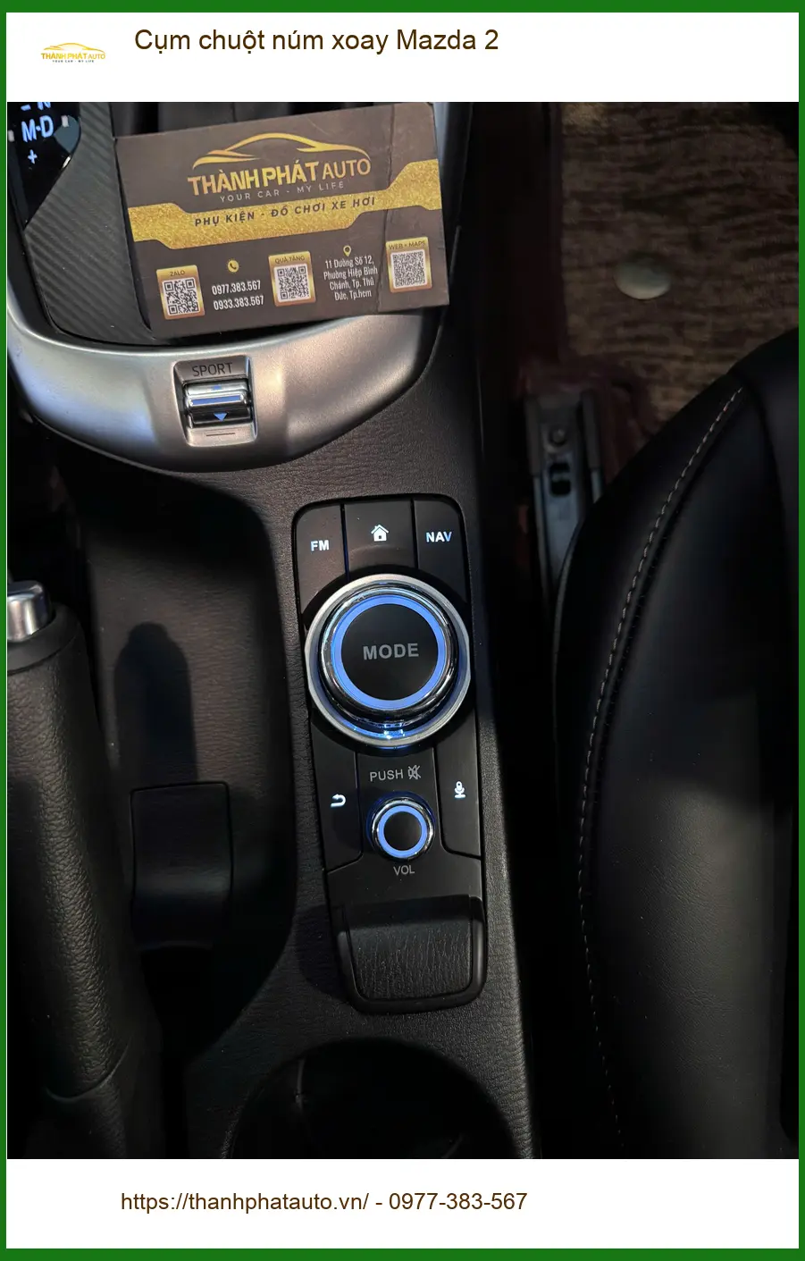 Chị Thảo lắp cụm chuột núm xoay Mazda 2 tại Quận 9 để điều khiển tiện hơn