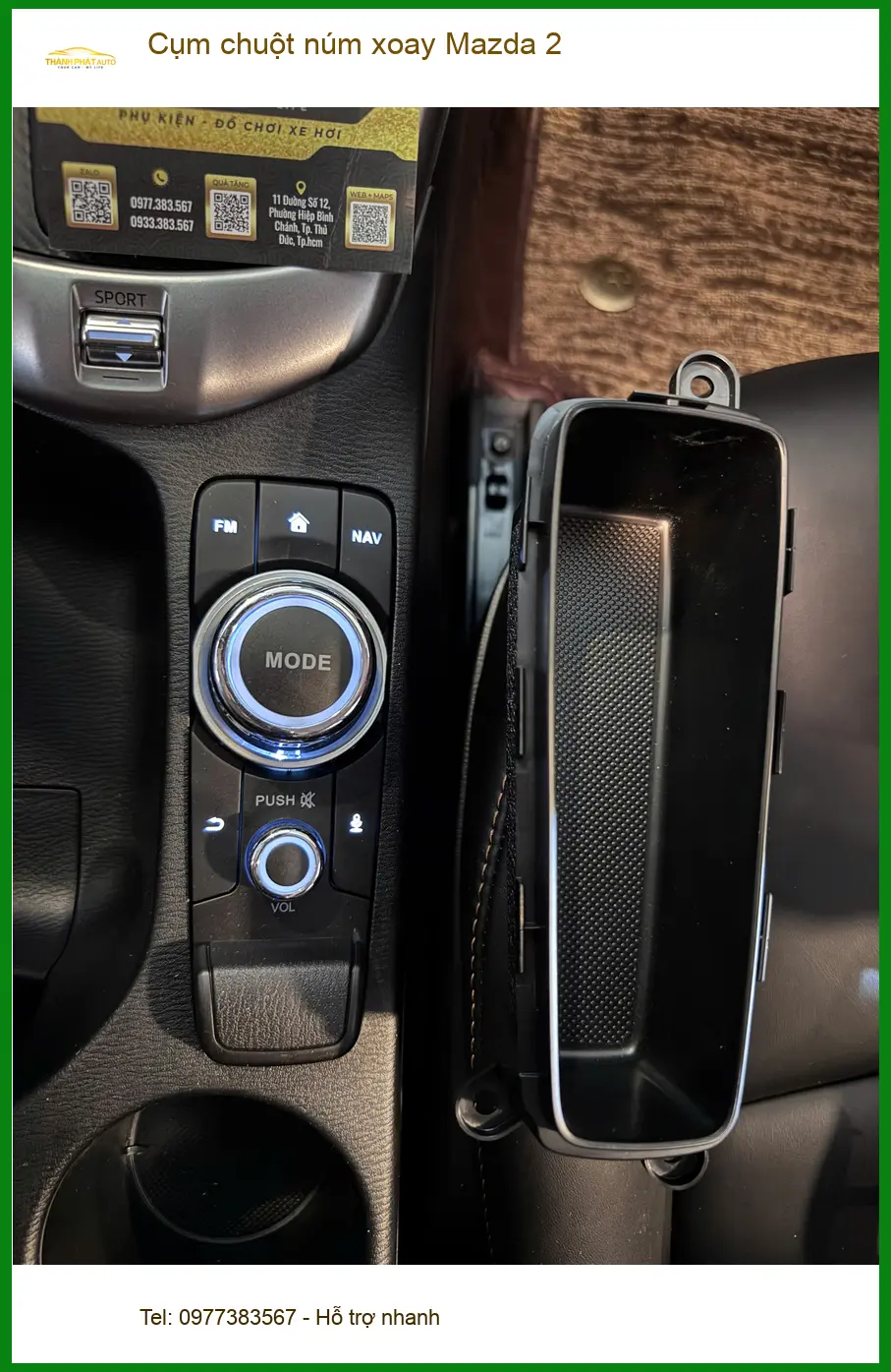 Chị Thảo lắp cụm chuột núm xoay Mazda 2 tại Quận 9 để điều khiển tiện hơn ảnh thực tế 2