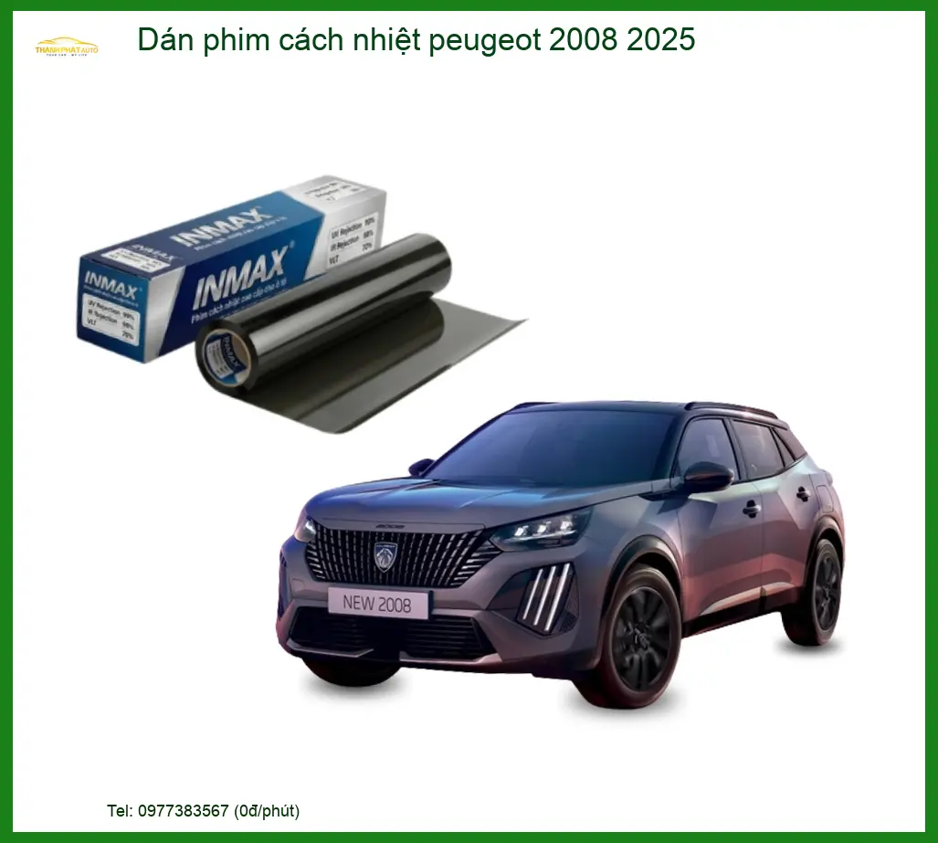 Dán Phim Cách Nhiệt Peugeot 2008 2025 - Địa Chỉ Lắp Đặt Uy Tín TPHCM