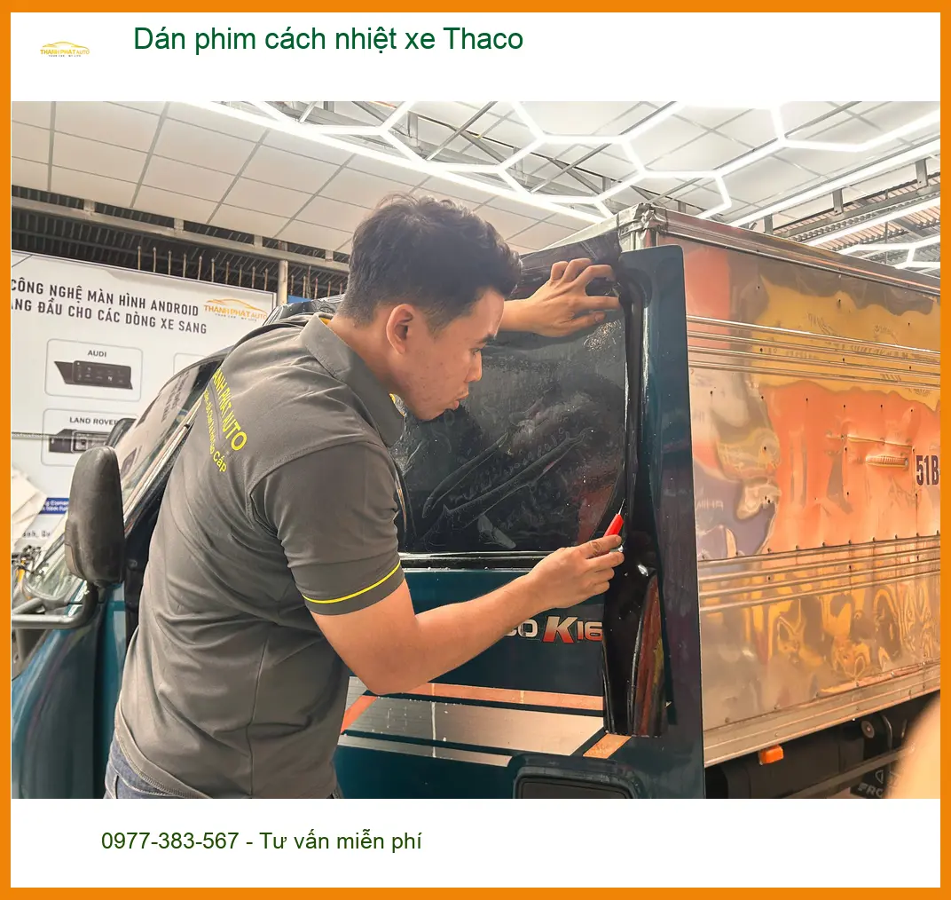 Anh Kiên dán phim cách nhiệt xe Thaco Frontier tại Quận Tân Bình chống nắng nóng mùa hè ảnh thực tế 2