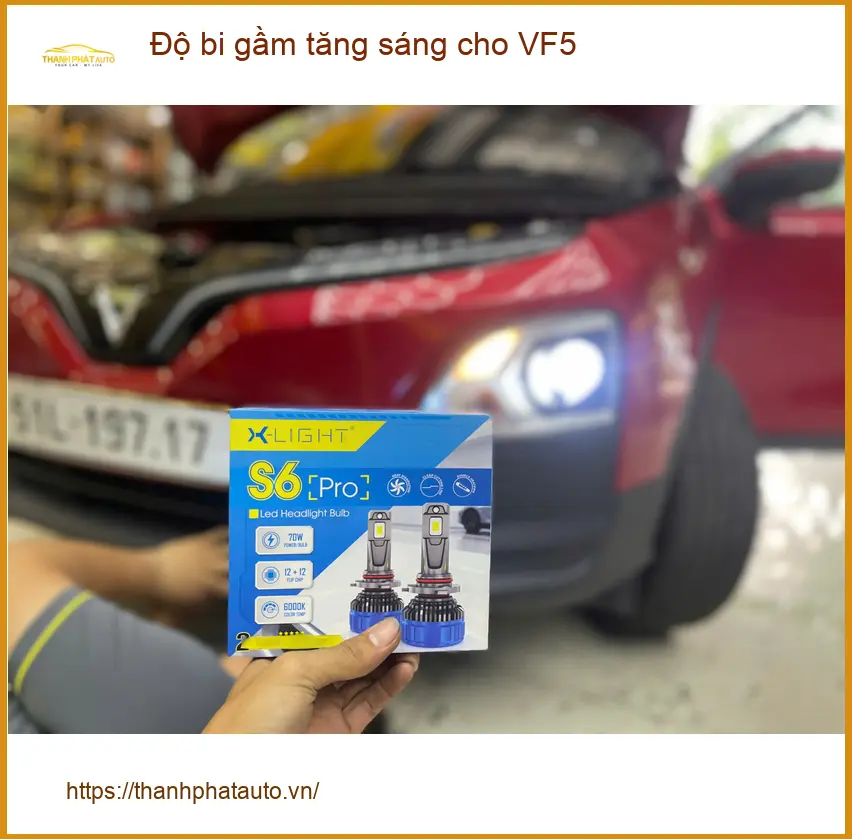 Anh Khôi độ bi gầm tăng sáng cho VF5 Quận 4 vì đèn zin yếu khi đi đêm qua đường vắng