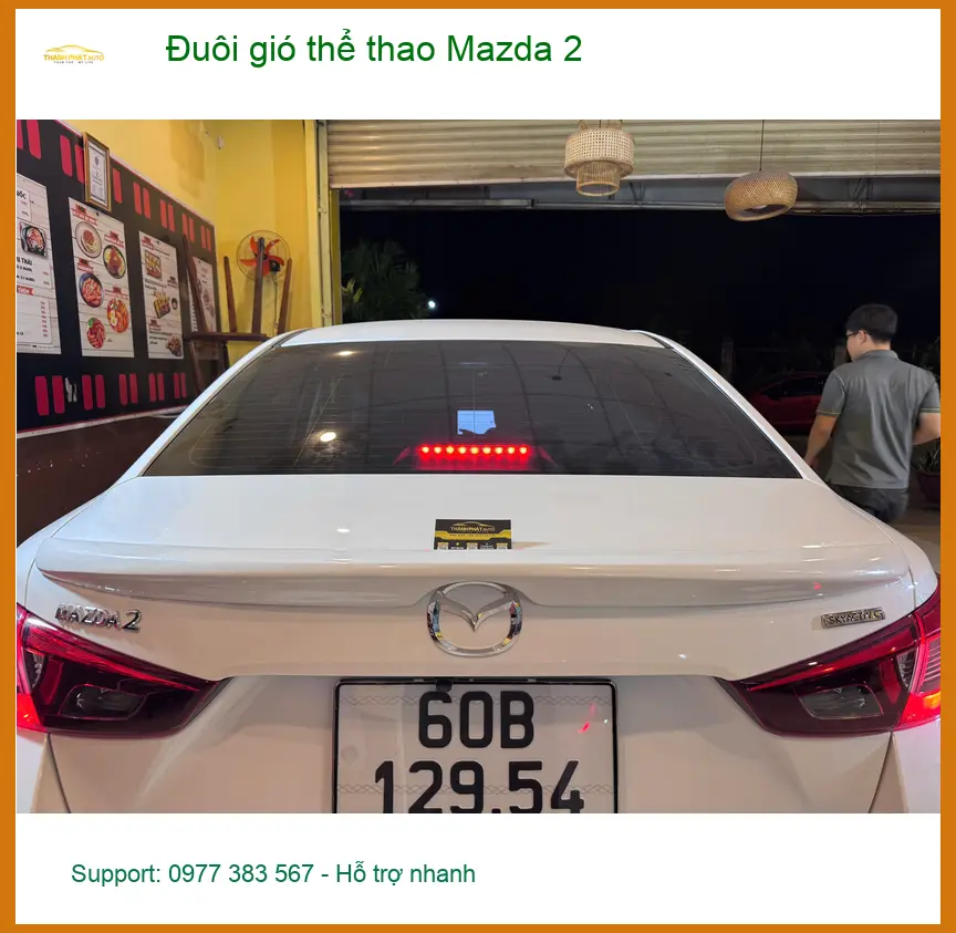 Cô Giang độ đuôi gió thể thao Mazda 2 chính hãng tại Quận 12 để xe nổi bật