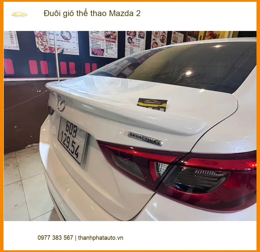Cô Giang độ đuôi gió thể thao Mazda 2 chính hãng tại Quận 12 để xe nổi bật ảnh thực tế 3