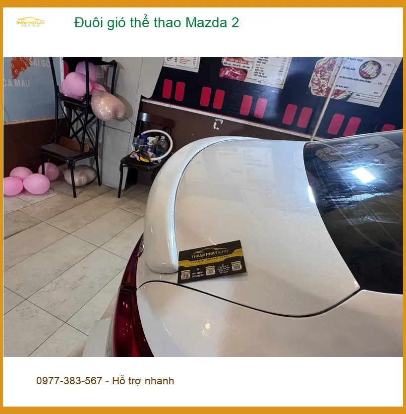 Anh Minh lắp đuôi gió thể thao Mazda 2 tại Thủ Đức để tăng vẻ cá tính cho xe ảnh thực tế 2
