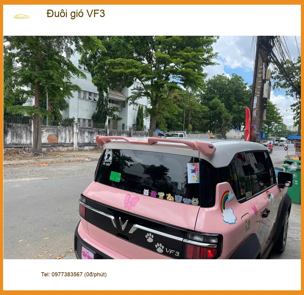 Anh Khang lắp đuôi gió VinFast VF3 tại Quận Tân Phú để tăng vẻ thể thao, cá tính