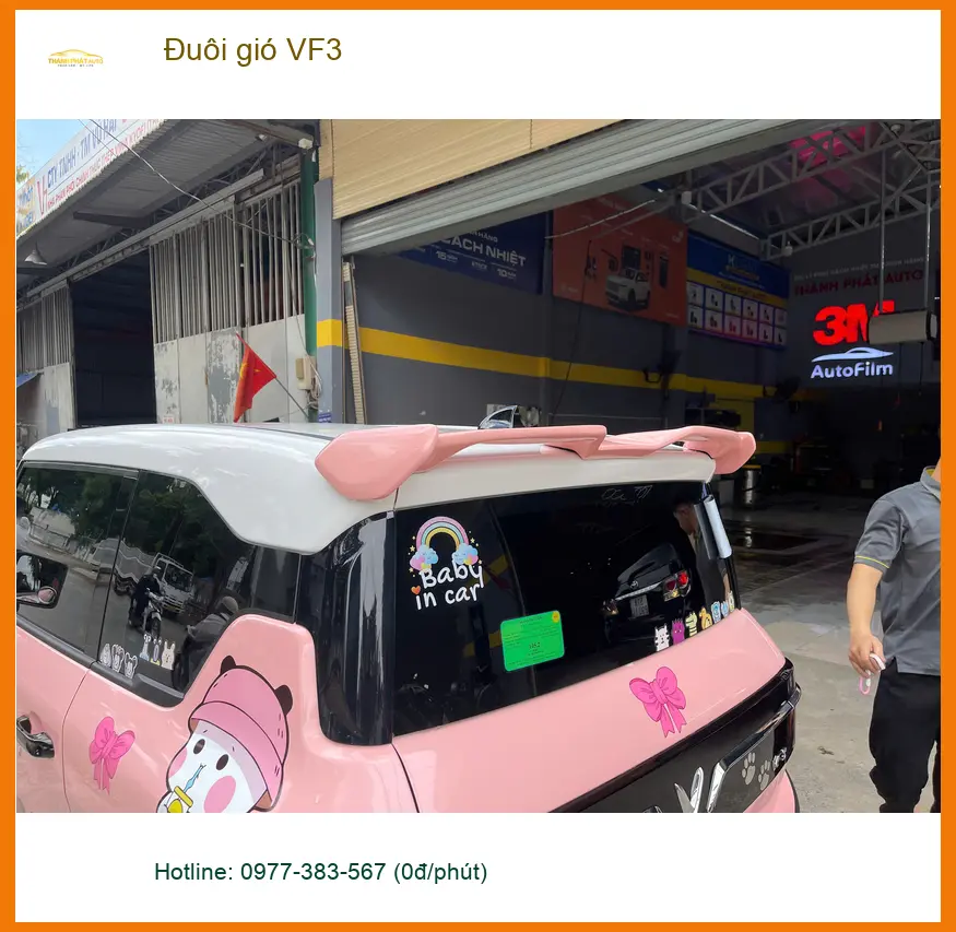 Anh Khang lắp đuôi gió VinFast VF3 tại Quận Tân Phú để tăng vẻ thể thao, cá tính ảnh thực tế 2