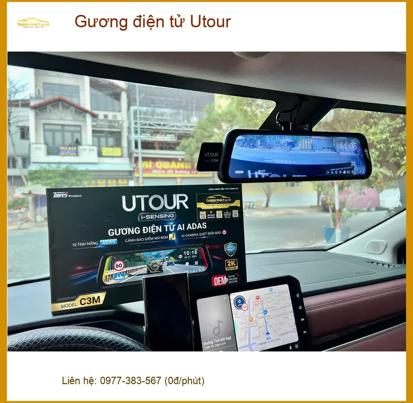 Chị Thảo lắp Gương điện tử Utour cho Hyundai Accent tại Quận 9 để lái xe an toàn hơn