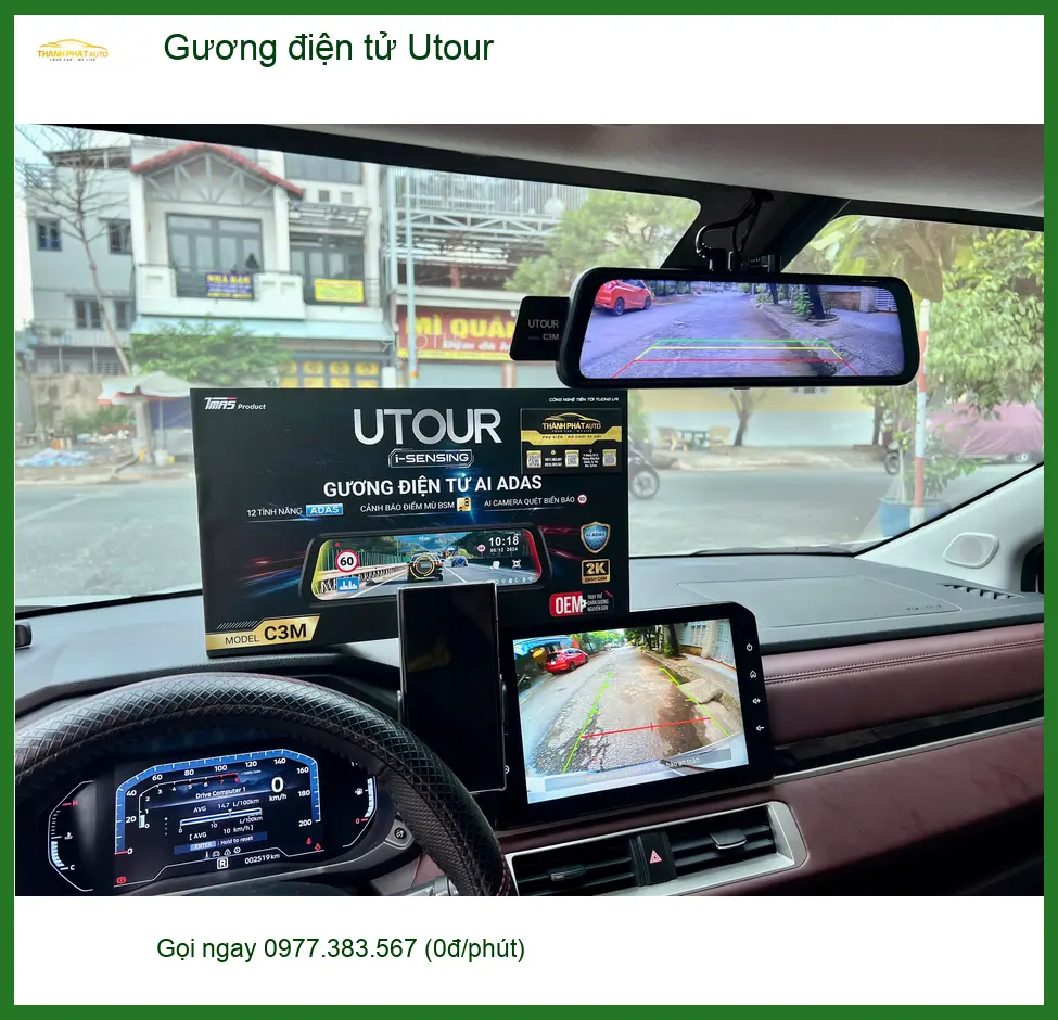 Chị Thảo lắp Gương điện tử Utour cho Hyundai Accent tại Quận 9 để lái xe an toàn hơn ảnh thực tế 3