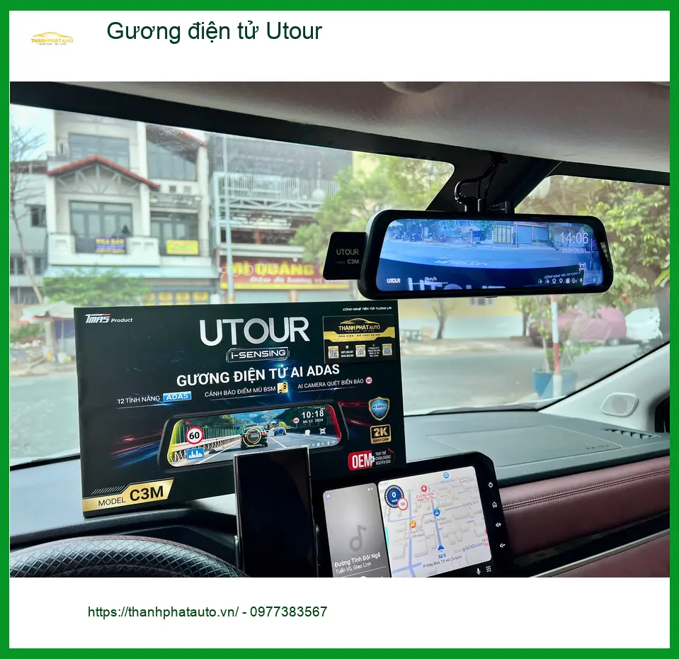 Chị Lan Anh lắp gương điện tử Utour cho Kia Seltos tại Quận Thủ Đức ảnh thực tế 2