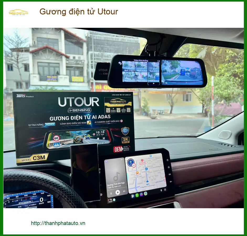 Anh Minh lắp Gương điện tử Utour cho VinFast Lux A2.0 Quận Tân Bình để tiện quan sát ảnh thực tế 2
