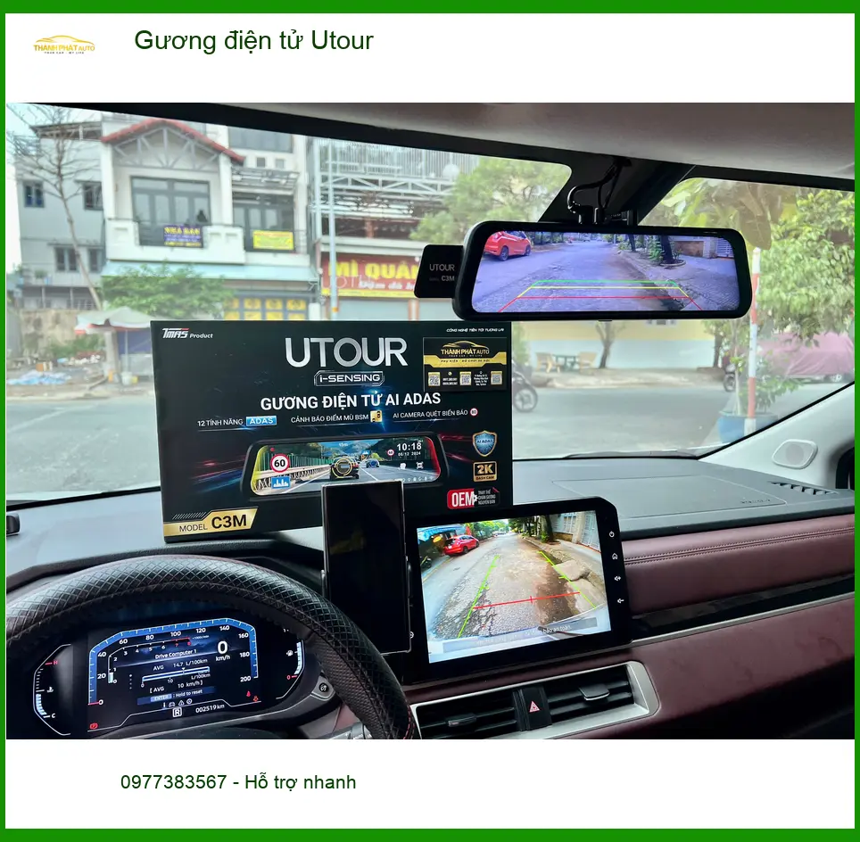 Chú Minh nâng cấp gương điện tử Utour cho Hyundai Santa Fe ở Quận 7 ảnh thực tế 2