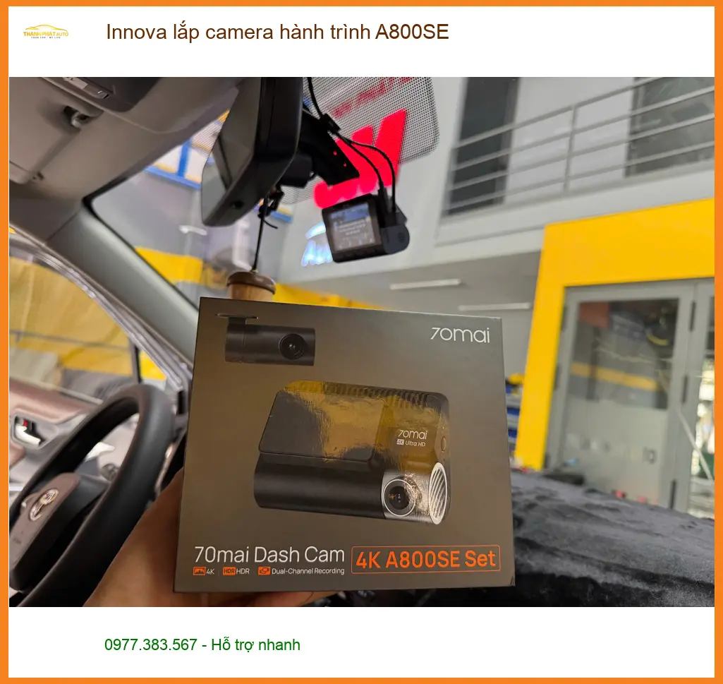 Chú Phước lắp camera hành trình A800SE cho Innova ở Tân Bình ảnh thực tế 4