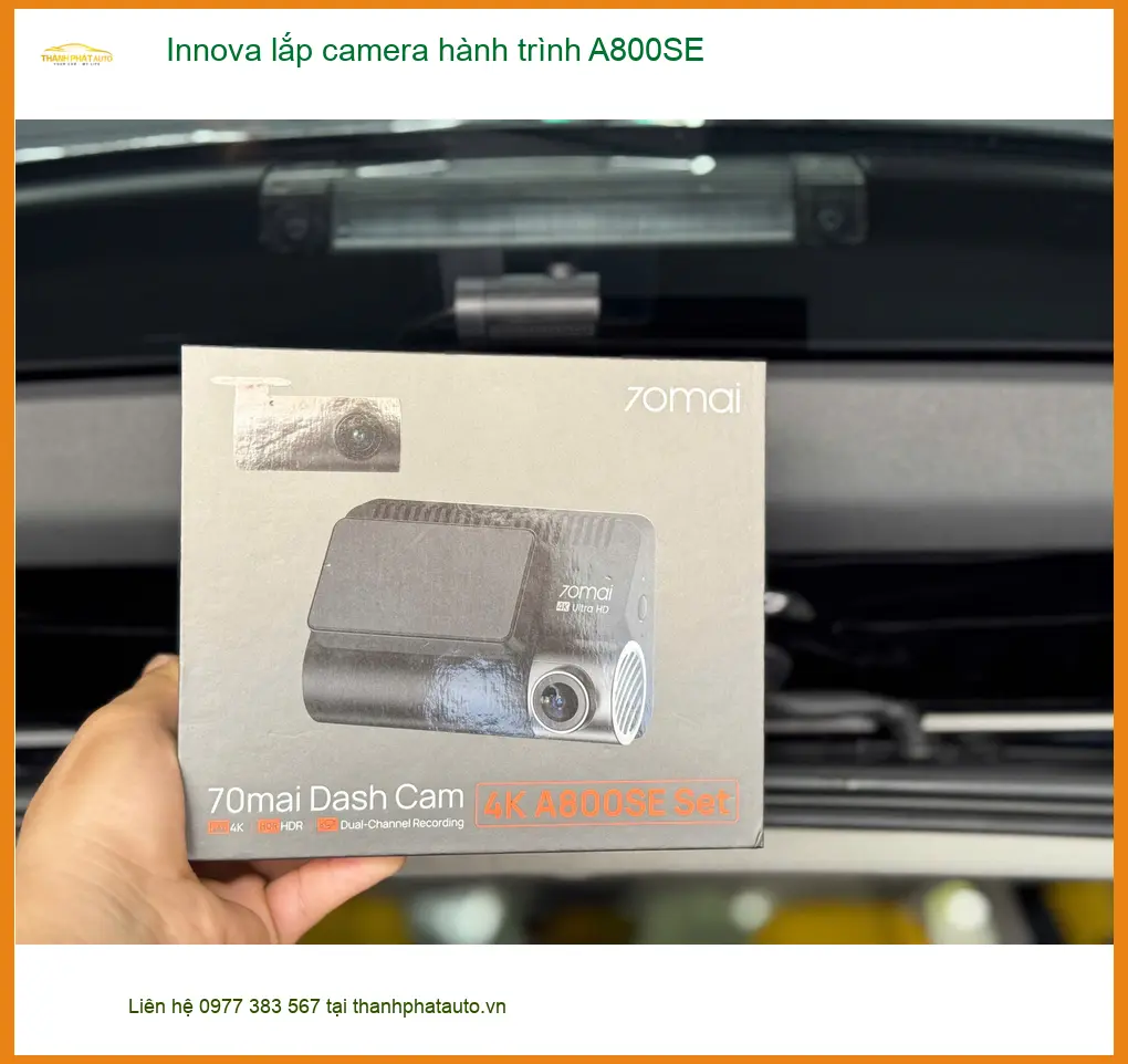 Anh Phước lắp camera hành trình A800SE cho Innova ở Quận 10 để an toàn hơn