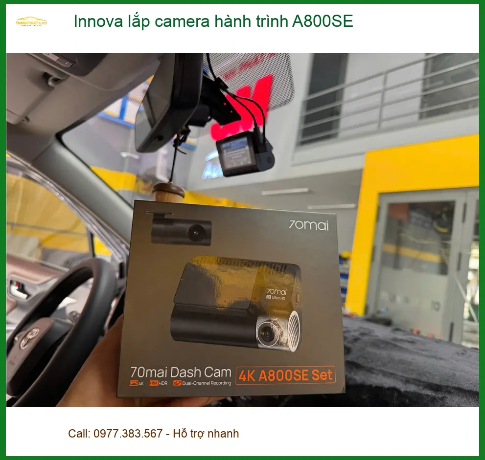 Chú Phước lắp camera hành trình A800SE cho Innova tại Quận 12 ảnh thực tế 2