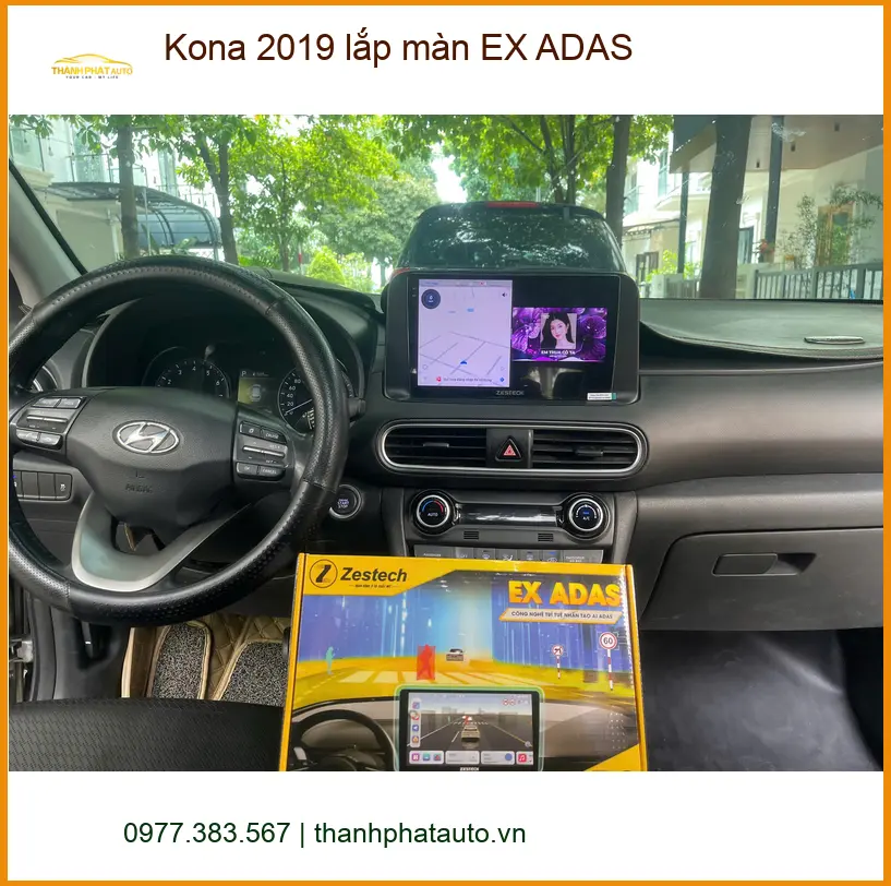 Anh Bách lắp màn EX ADAS cho Kona 2019 tại Quận 12 để lái xe an toàn hơn ảnh thực tế 3