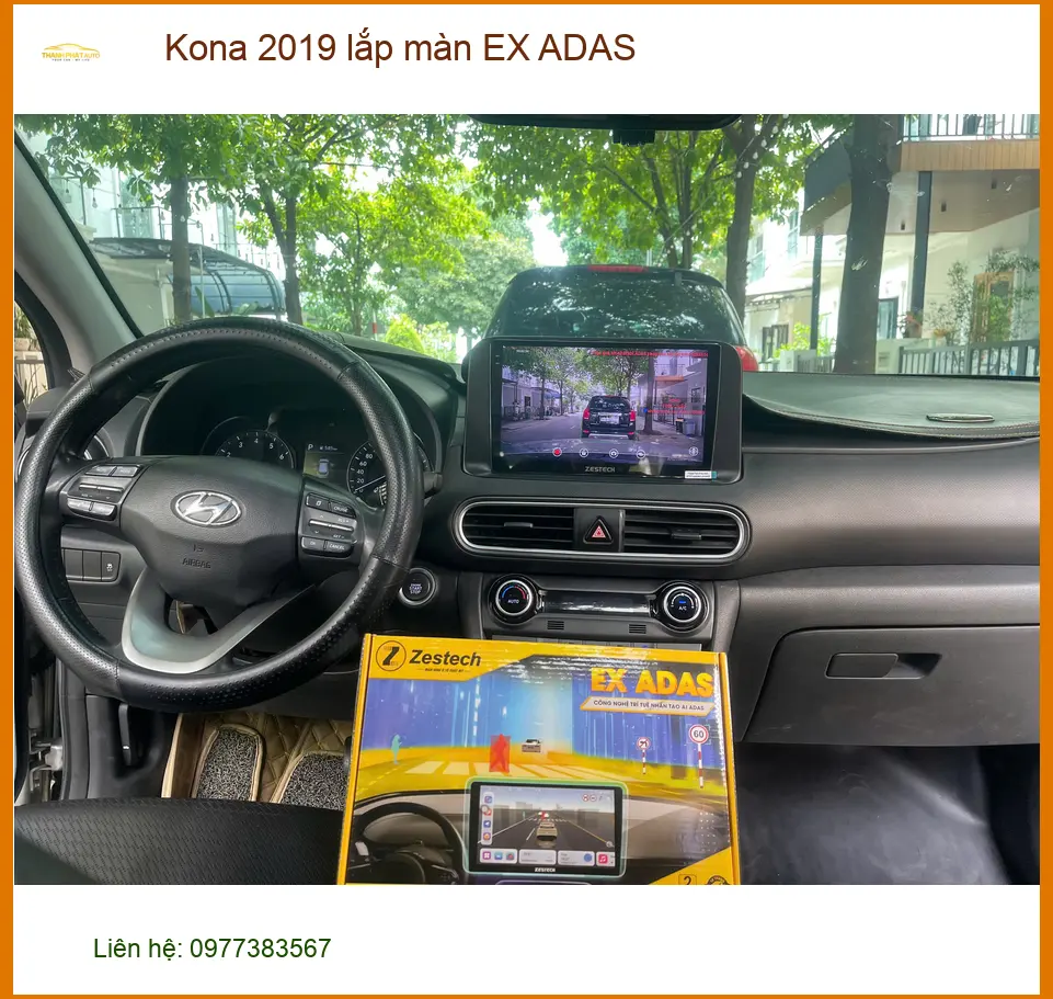 Anh Hoàng Nam lắp màn hình EX ADAS cho Kona 2019 tại Quận 5 để nâng cao an toàn