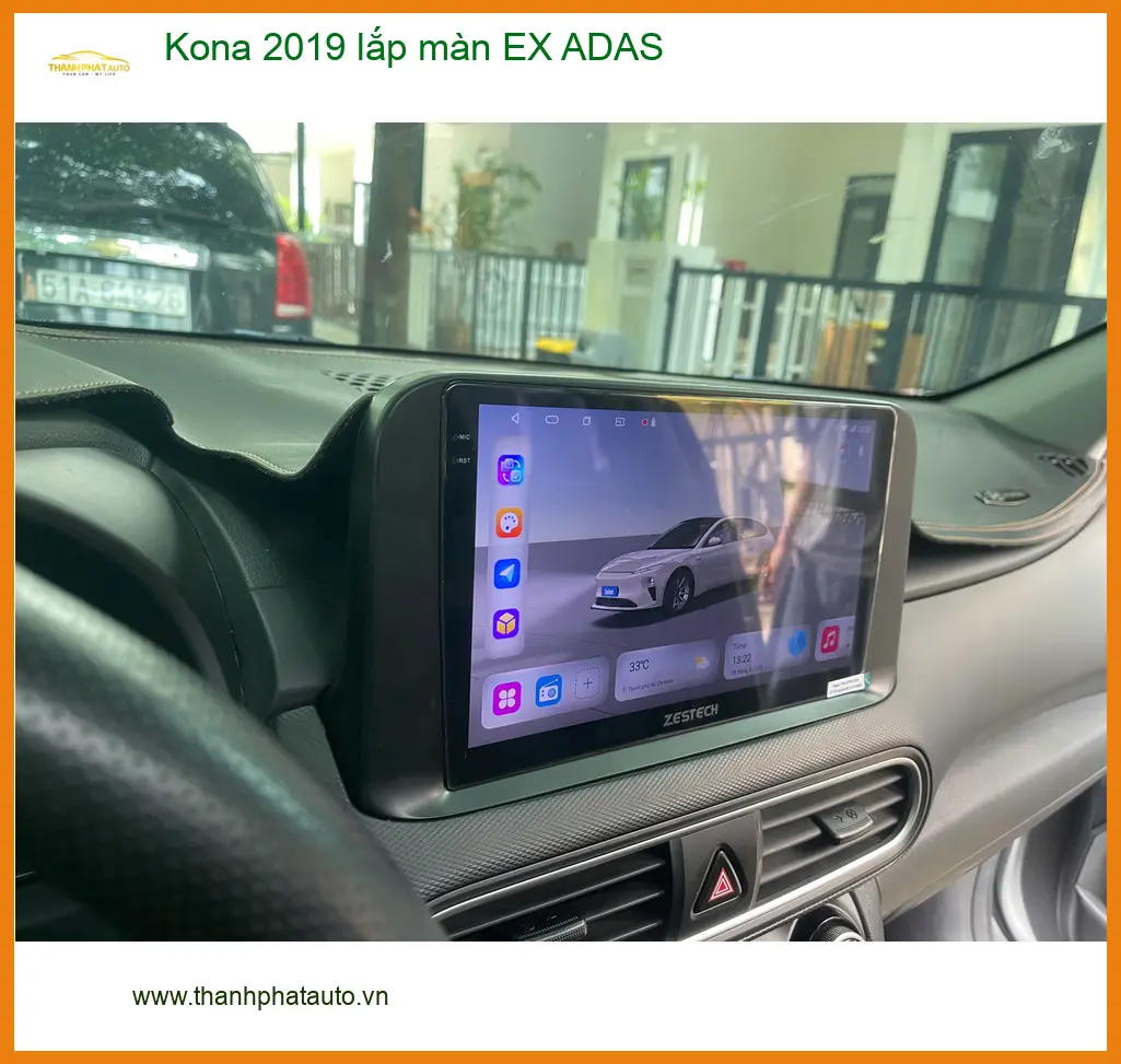 Anh Dũng lắp màn hình EX ADAS cho Kona 2019 ở Quận Tân Bình, lái xe an toàn hơn ảnh thực tế 2