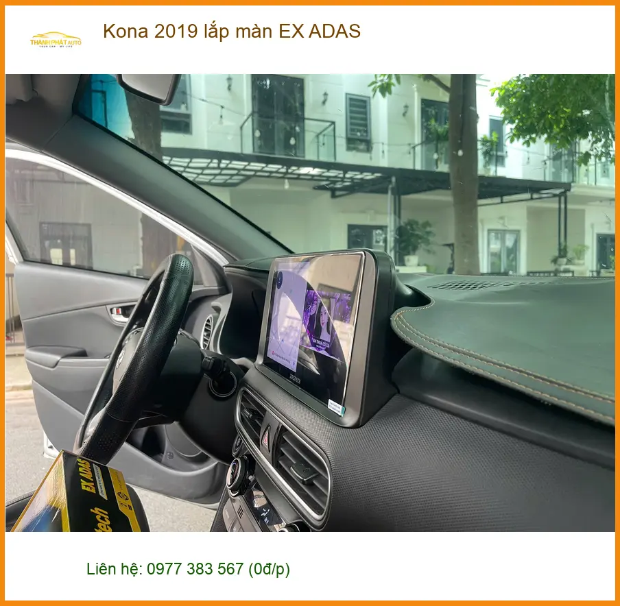 Anh Dũng lắp màn hình EX ADAS cho Kona 2019 ở Quận Tân Bình, lái xe an toàn hơn ảnh thực tế 3