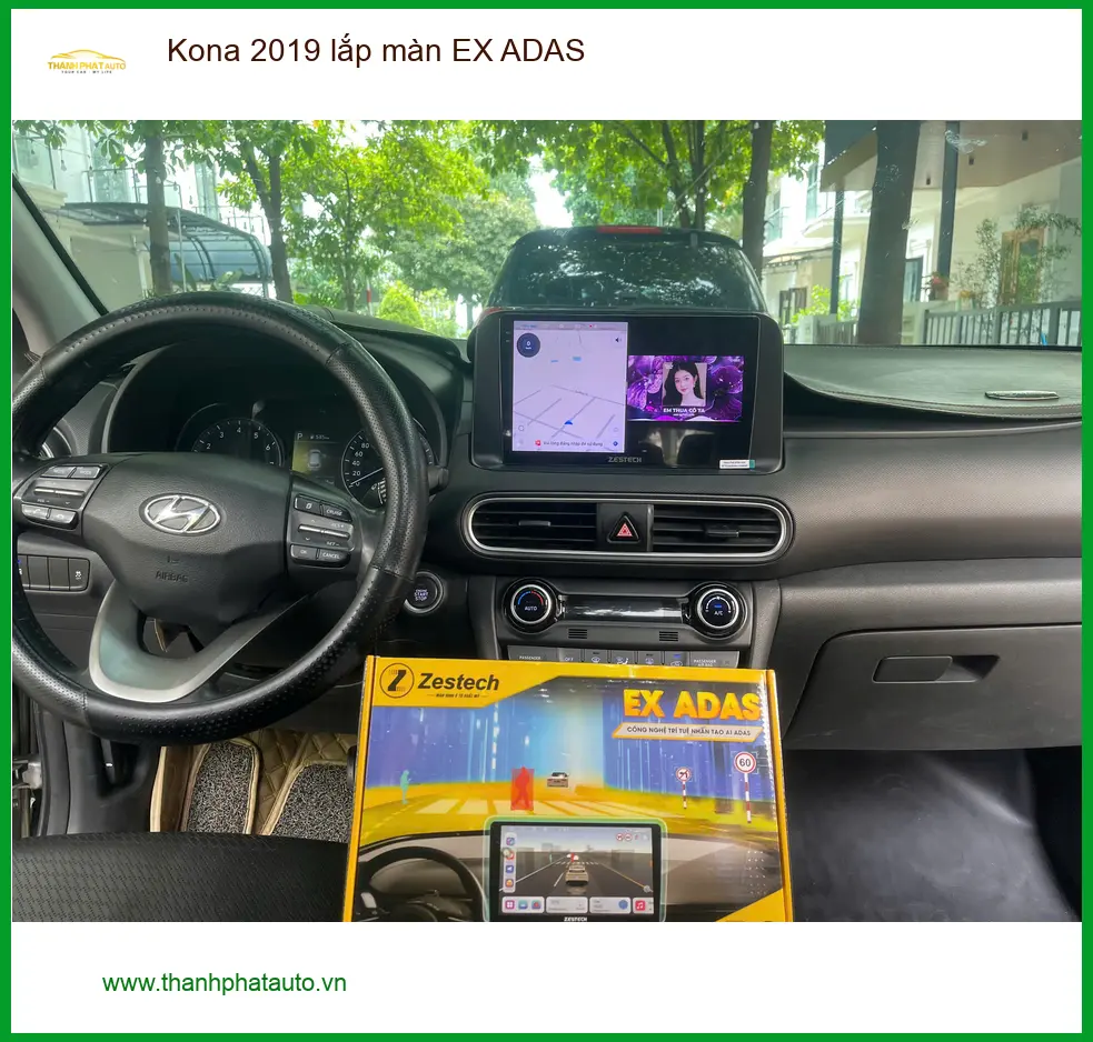 Anh Thiên lắp màn hình EX ADAS cho Kona 2019 tại Quận 2 để di chuyển an toàn hơn ảnh thực tế 2