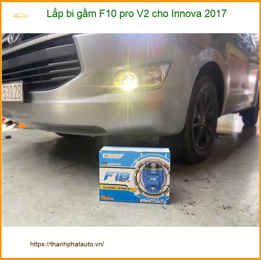 Anh Minh độ bi gầm F10 pro V2 cho Innova 2017 tại Q.12 để tăng sáng