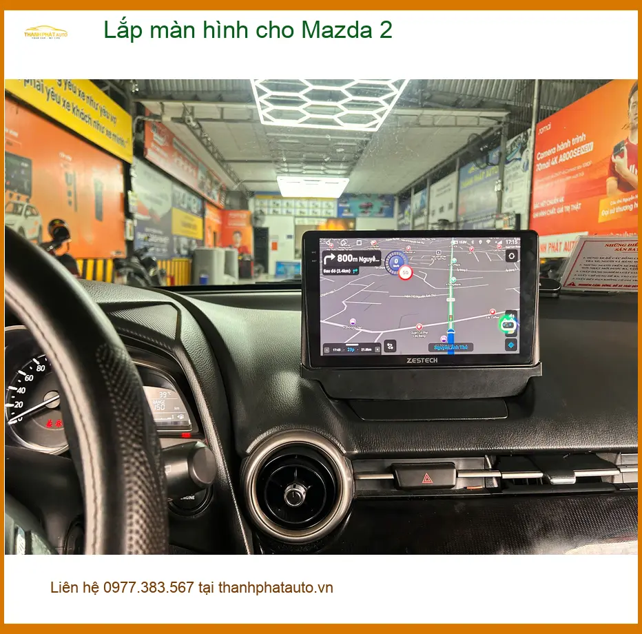 Anh Quang Minh lắp màn hình Android cho Mazda 2 tại Quận 2 vì màn zin quá hạn chế tính năng ảnh thực tế 3