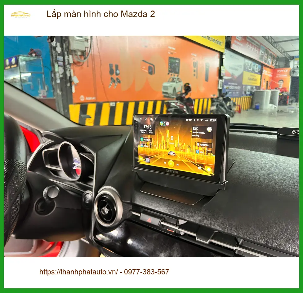 Anh Quang Minh lắp màn hình Android cho Mazda 2 tại Quận 2 vì màn zin quá hạn chế tính năng ảnh thực tế 4