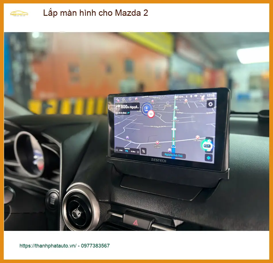Anh Quang Minh lắp màn hình Android cho Mazda 2 tại Quận 2 vì màn zin quá hạn chế tính năng ảnh thực tế 5