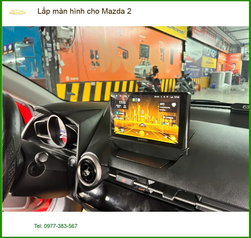 Anh Khang lắp màn hình cho Mazda 2 tại Quận 6 vì màn hình cũ đã hỏng cảm ứng ảnh thực tế 3