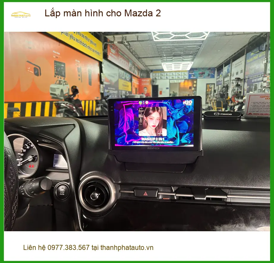 Anh Khang lắp màn hình cho Mazda 2 tại Quận 6 vì màn hình cũ đã hỏng cảm ứng ảnh thực tế 4