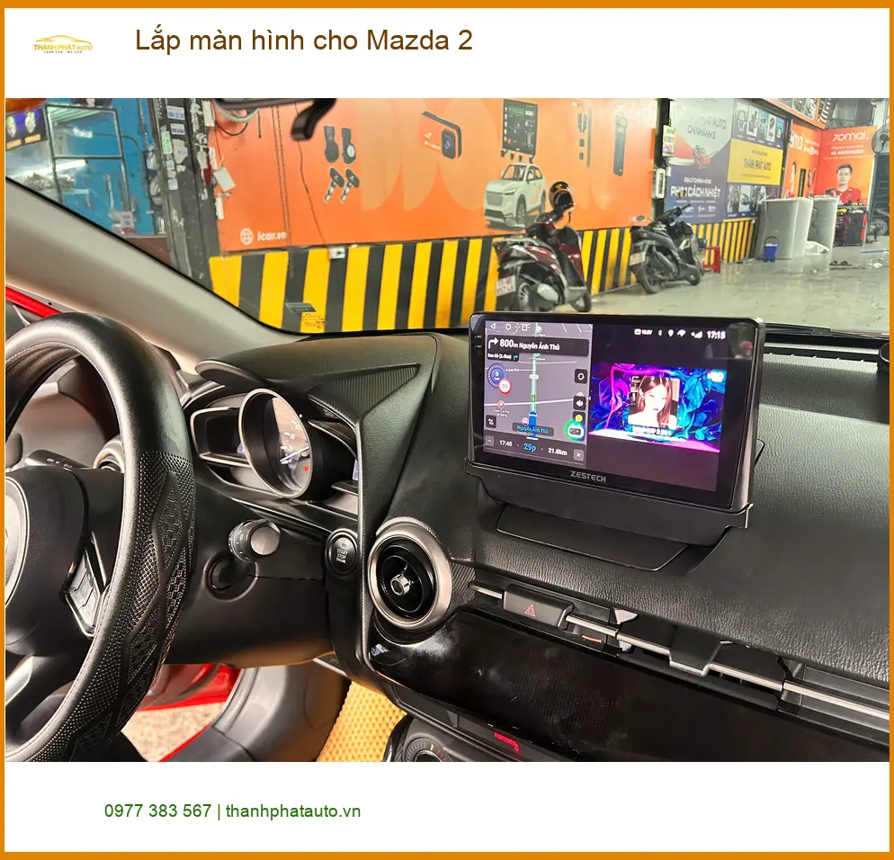 Anh Khang lắp màn hình cho Mazda 2 tại Quận 6 vì màn hình cũ đã hỏng cảm ứng ảnh thực tế 5