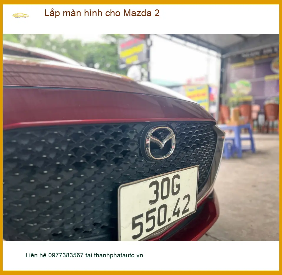 Anh Khải lắp màn hình Android mới cho Mazda 2 ở Quận 5 vì màn zin đã cũ ảnh thực tế 2