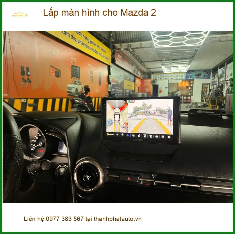 Anh Khải lắp màn hình Android mới cho Mazda 2 ở Quận 5 vì màn zin đã cũ ảnh thực tế 4