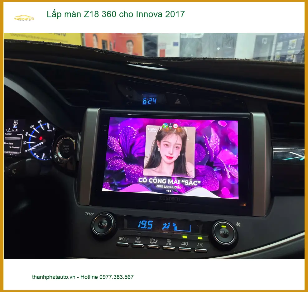 Anh Minh Innova 2017 lắp màn Z18 360 tại Tân Bình để lái xe an toàn