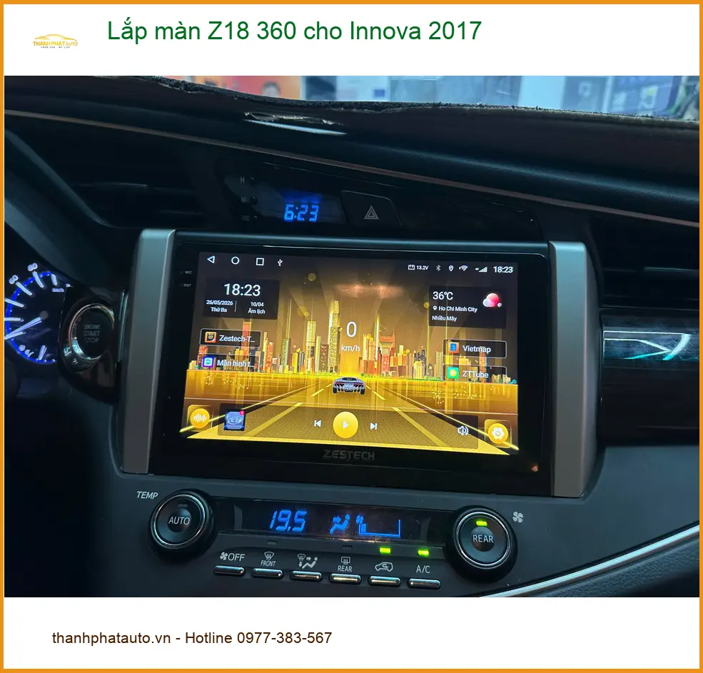 Anh Minh Innova 2017 lắp màn Z18 360 tại Tân Bình để lái xe an toàn ảnh thực tế 3
