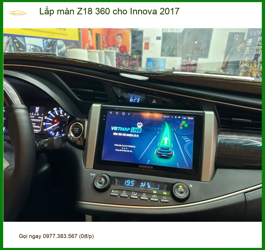 Anh Kiên lắp màn Z18 360 cho Innova 2017 tại Hóc Môn để lái xe an toàn hơn ảnh thực tế 3