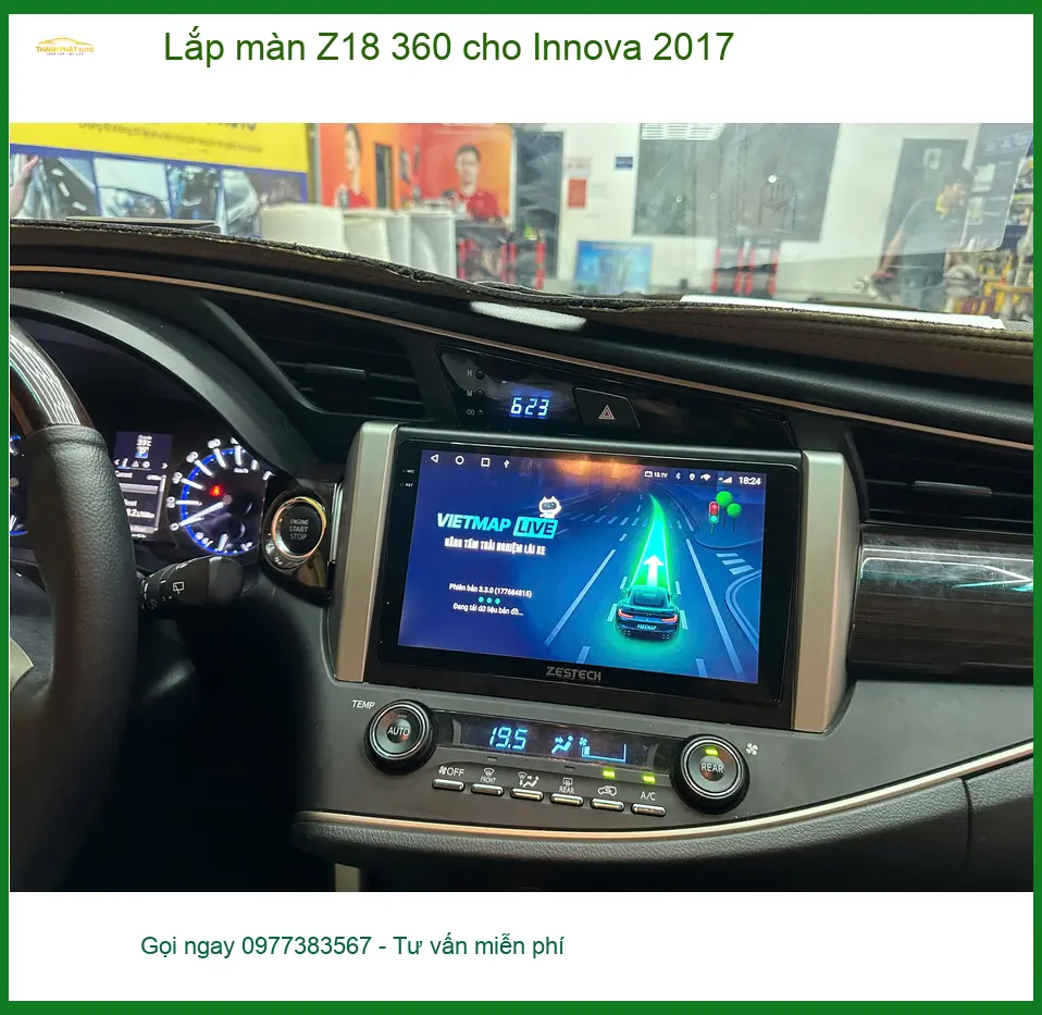 Anh Kiên lắp màn Z18 360 cho Innova 2017 tại Quận 10 để cải thiện tầm nhìn