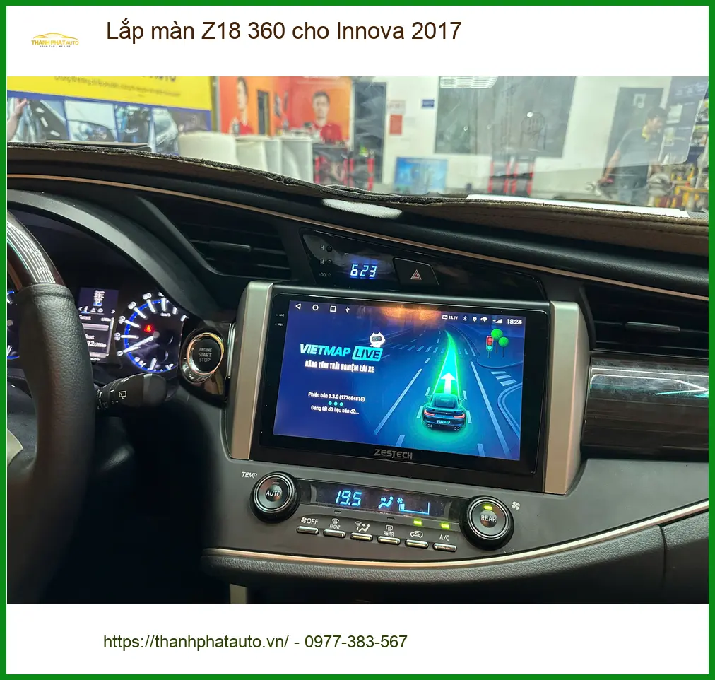 Anh Tấn lắp màn Z18 360 cho Innova 2017 tại Cần Giờ để nâng cao tầm nhìn ảnh thực tế 2