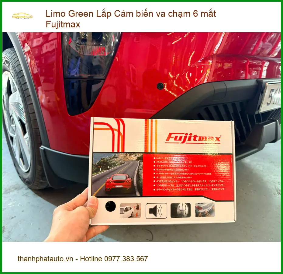 Anh Tiến lắp cảm biến va chạm 6 mắt Fujitmax cho Limo Green tại Bình Tân an toàn