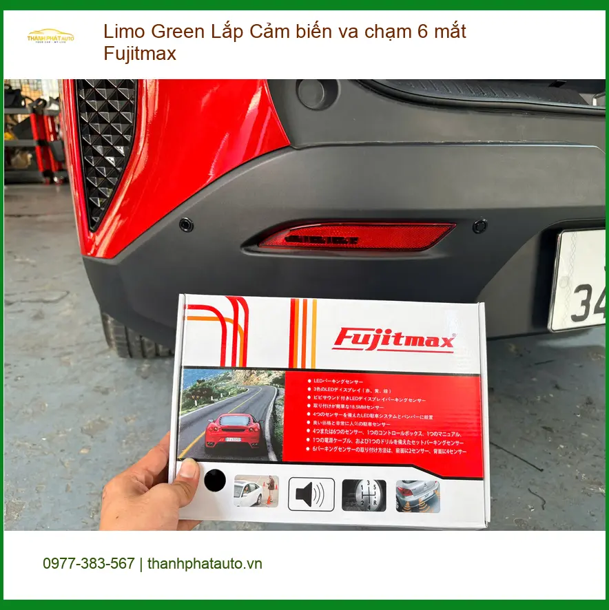 Anh Tiến lắp cảm biến va chạm 6 mắt Fujitmax cho Limo Green tại Bình Tân an toàn ảnh thực tế 3