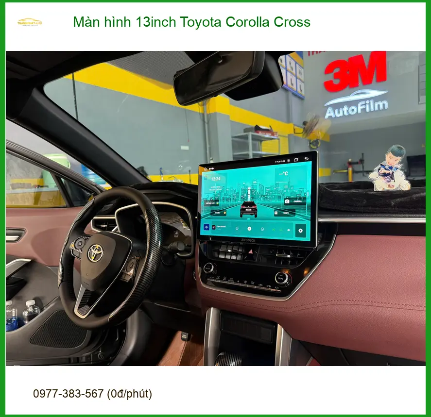 Anh Khải lắp màn hình 13inch Toyota Corolla Cross tại Quận 4 để nâng tầm tiện nghi