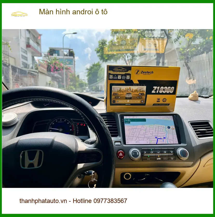 Chị Thảo lắp màn hình Android ô tô cho Honda Civic tại Quận Bình Thạnh để tăng tiện ích ảnh thực tế 2