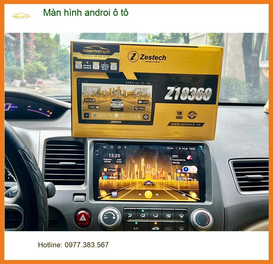 Chị Thảo lắp màn hình Android ô tô cho Honda Civic tại Quận Bình Thạnh để tăng tiện ích ảnh thực tế 4