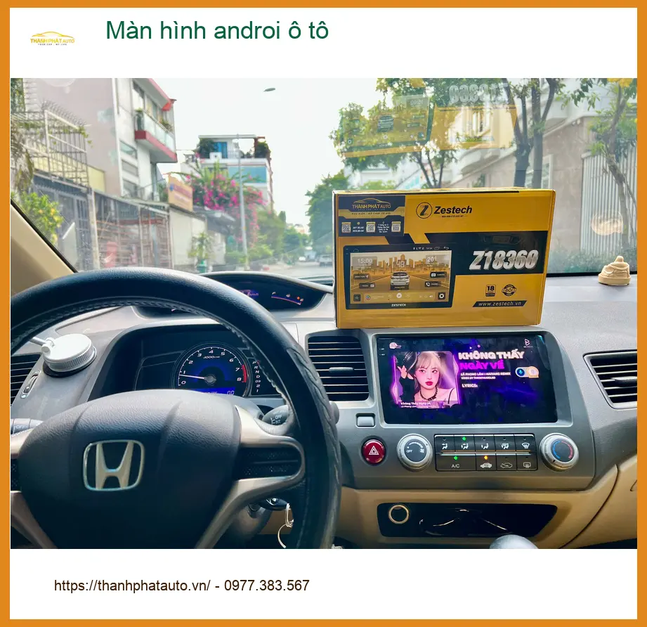 Chị Thảo lắp màn hình Android ô tô cho Honda Civic tại Quận Bình Thạnh để tăng tiện ích ảnh thực tế 5