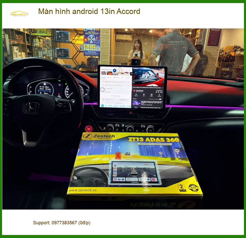 Anh Dũng lắp màn hình android 13in Accord ở Quận Bình Tân để trải nghiệm tốt hơn. ảnh thực tế 3