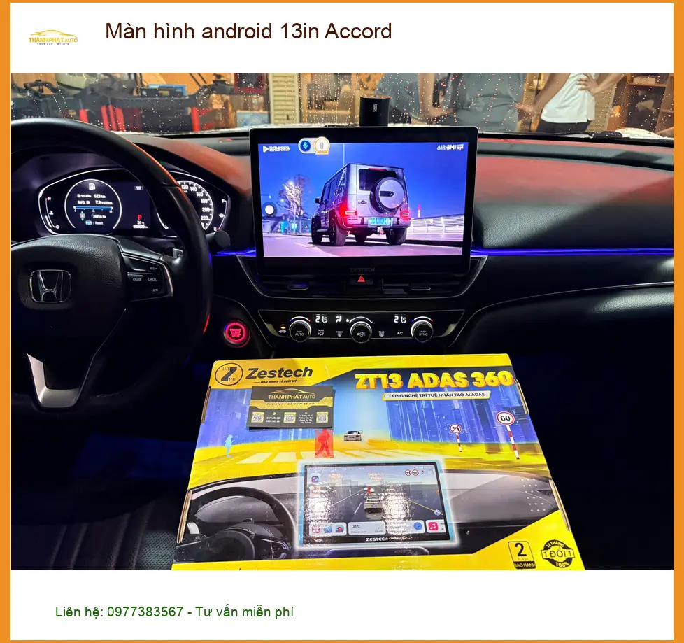 Anh Dũng lắp màn hình android 13in Accord ở Quận Bình Tân để trải nghiệm tốt hơn. ảnh thực tế 4