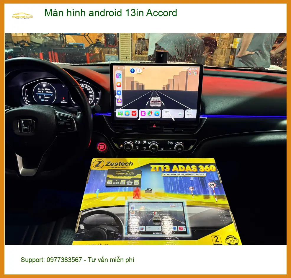 Anh Dũng lắp màn hình android 13in Accord ở Quận Bình Tân để trải nghiệm tốt hơn. ảnh thực tế 5